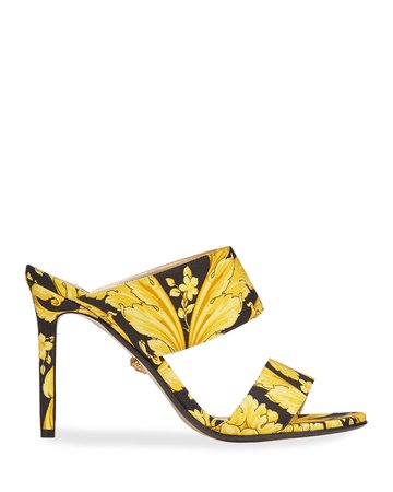 Versace Hibiscus Slide Mule Sandals