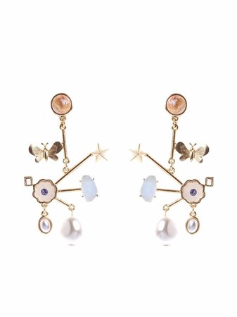 Oscar De La Renta butterfly-embellished Drop Earrings - Farfetch