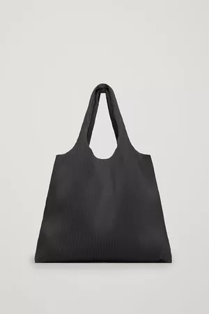 PLEATED FABRIC SHOPPER - Black - Bags - COS US