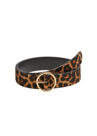 Violeta BY MANGO Leopard-print leather belt