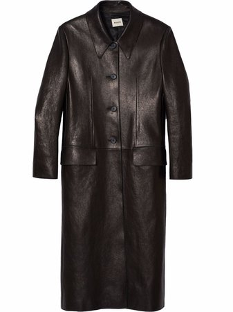 KHAITE Anders single-breasted Leather Coat - Farfetch