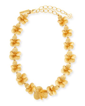 Oscar de la Renta 17" Brushed Flower Necklace