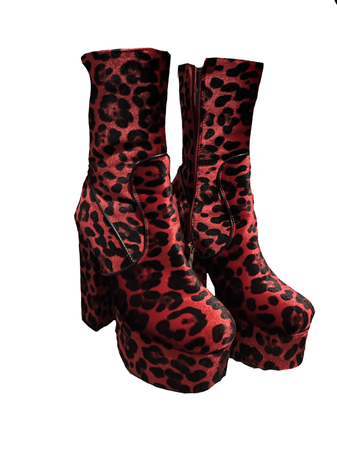 Red Leopard Print Boots
