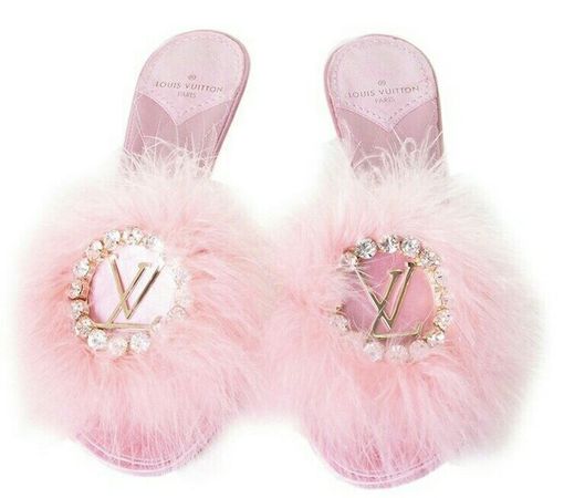 Louis Vuitton pink slippers shoes