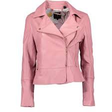 leather jacket pink