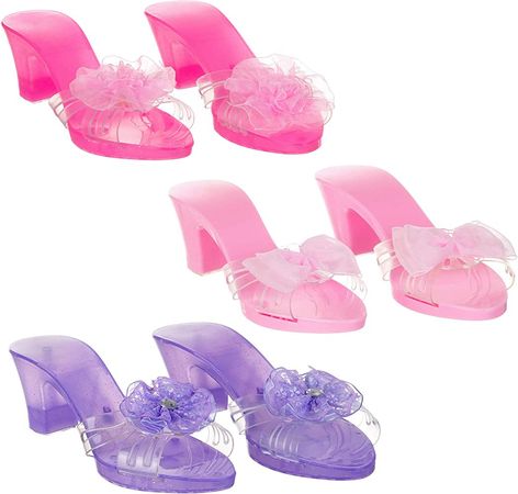 Amazon.com: Expressions Kids 3 Pack Dress Up Royalty Shoes with Heels Set in Carrying Bag - Fits Toddler Size 7-10 - Pink, Rose, Lilac Perfect Little Girl Toys Role Play Playset : Clothing, Shoes & Jewelry