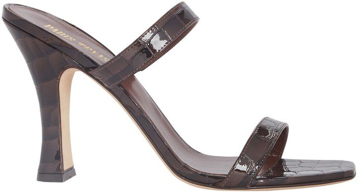 Croc-Embossed Slide Sandals