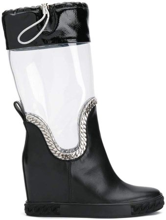 Glass rain boots