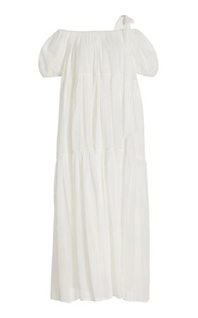 Joanna Tiered Cotton-Silk Maxi Dress By Moré Noir | Moda Operandi