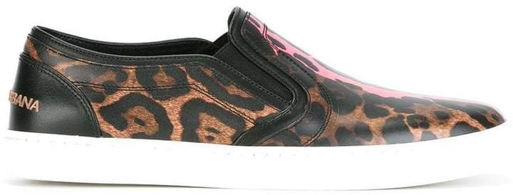 leopard print slip-on sneakers
