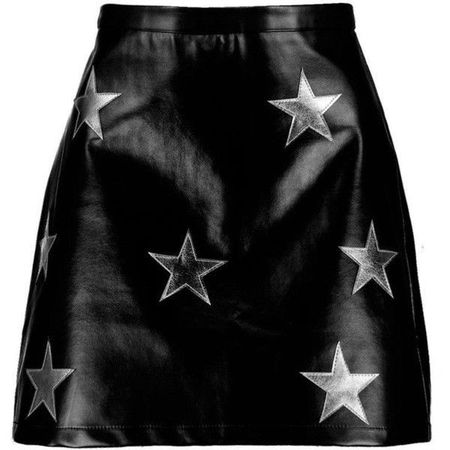 black and silver star skirt
