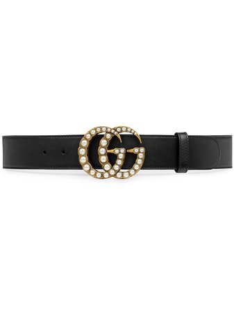 Cinturón Con Doble G Con Apliques Perlados Gucci Por 495€ - Compra Online Ss20 - Devolución Gratuita Y Pago Seguro