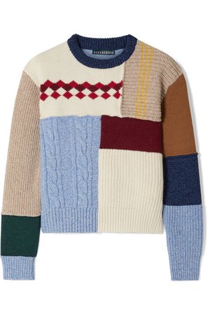 ALEXACHUNG | Patchwork wool sweater | NET-A-PORTER.COM