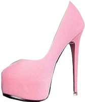 pink round toe platform heels