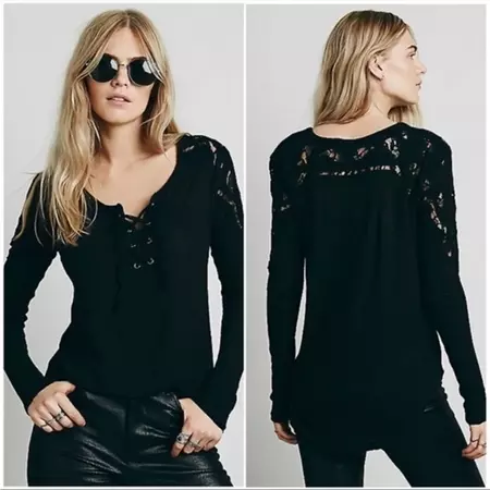 free people jennie lace up top
