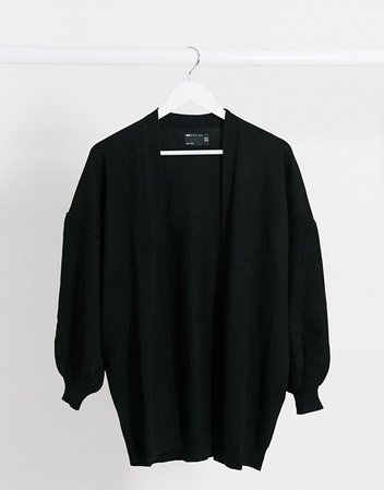 ASOS DESIGN longline fine knit cardigan in black | ASOS
