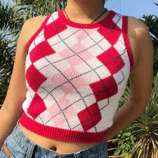 pink and red argyle vest - Google Search