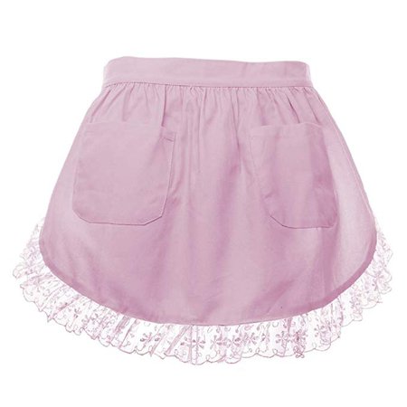 Amazon.com: Aspire Waist Apron For Lady Lace Cotton Kitchen Half Apron With Two Pockets Maid Costume: Kitchen & Dining
