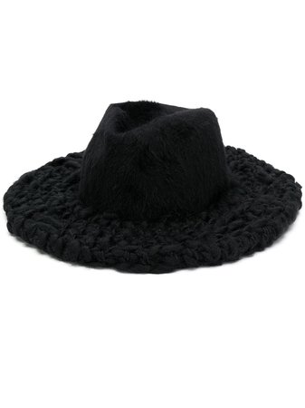 Black Giorgio Armani Knitted Brim Trilby | Farfetch.com
