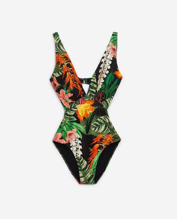 Zara tropical trikini swimsuit