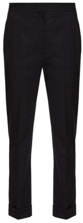 Tailored Slim Leg Wool Trousers - Womens - Black