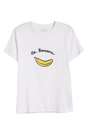French Connection La Banane Graphic Tee white