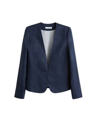 MANGO Linen blazer style jacket