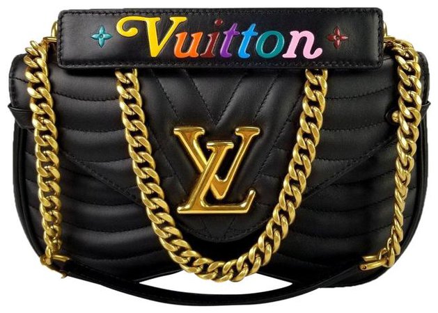 Louis Vuitton New Wave Chain Mm Black Leather Bag