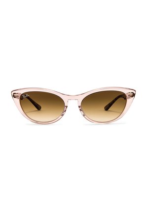 Ray-Ban Icon Cat Eye in Transparent Light Brown & Gradient Brown | REVOLVE