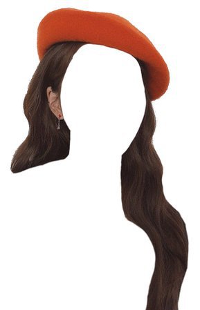 brown hair png beret hat