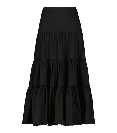CAROLINE CONSTAS - Peasant cotton-blend poplin skirt | Mytheresa
