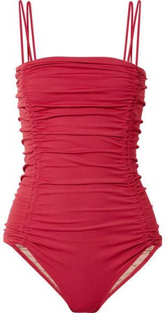 Three Graces London Ruched Swimsuit - Claret