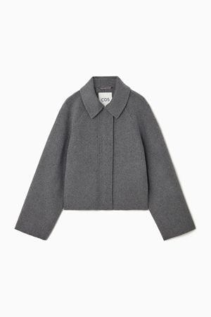 SHORT DOUBLE-FACED WOOL JACKET - GRAY - Coats and Jackets - COS