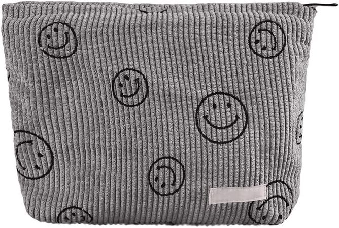 Amazon.com: Smiley Face Makeup Bag, Aesthetic Preppy Makeup Bag, Corduroy Cosmetic Bag for Purse, Cute Smile Dots Makeup Pouch with Zipper for Women Toiletry Travel Girls : Beauty & Personal Care
