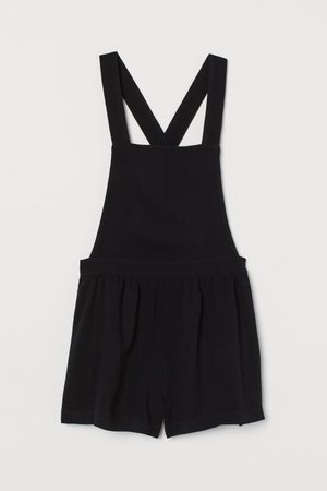 Viscose Bib Overall Shorts - Black - Ladies | H&M US