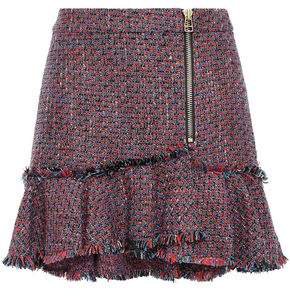 Madra Ruffled Metallic Tweed Mini Skirt