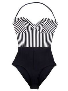 black-white-stripe-retro-swimsuit