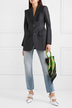 Balenciaga | Hourglass pinstriped wool and cashmere-blend blazer | NET-A-PORTER.COM