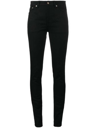 Saint Laurent Black Original Mid Rise Skinny Jeans - Farfetch