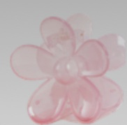 clear pink flower claw clip