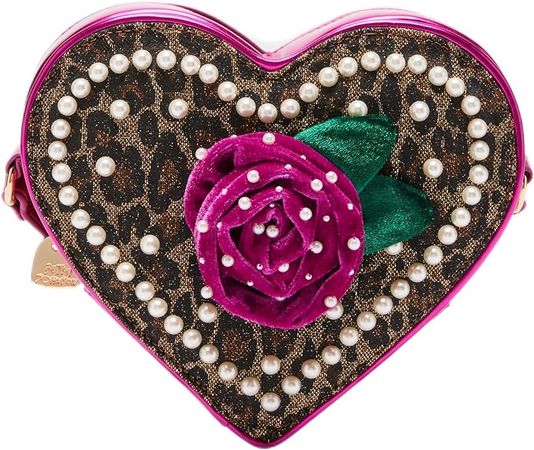 Betsey Johnson Leopard Heart Crossbody: Handbags: Amazon.com