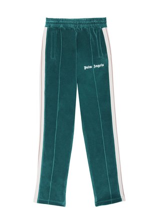 PINE GREEN CHENILLE TRACK PANTS - Palm Angels