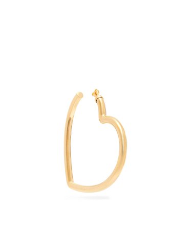 Balenciaga Oversized Gold Heart Single Earring in Metallic