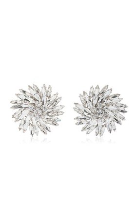 Silver-Tone Crystal Flower Earrings By Alessandra Rich | Moda Operandi