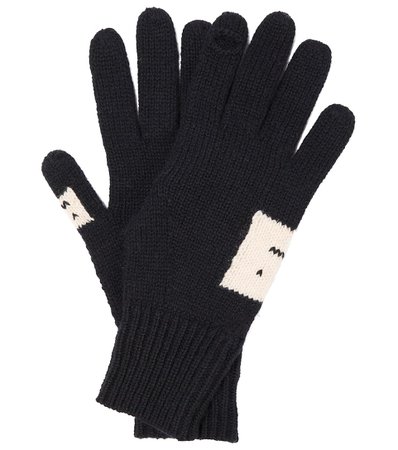 Acne Studios - Face wool-blend gloves | Mytheresa