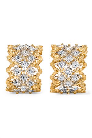 Buccellati | Rombi 18-karat yellow and white gold diamond earrings | NET-A-PORTER.COM