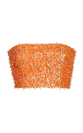 Exclusive Sequined Cropped Top By Des Phemmes | Moda Operandi