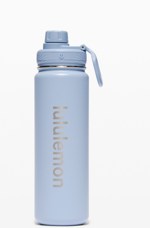 Light blue lululemon water bottle skinny sized