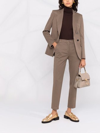 PINKO houndstooth-pattern cropped trousers - FARFETCH