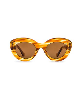 Loewe Butterfly Anagram Sunglasses in Blonde Havana & Brown | FWRD
